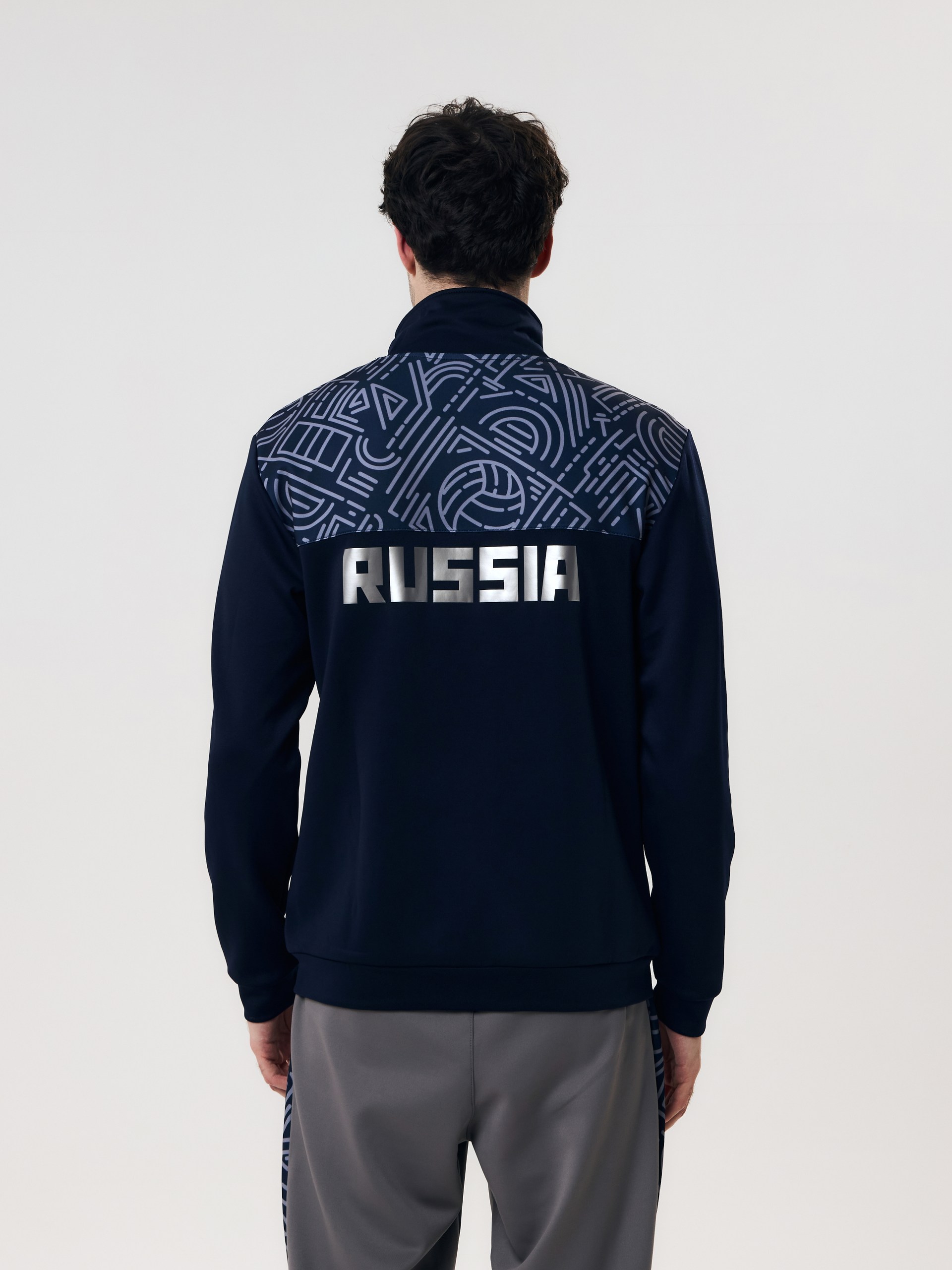 Толстовка мужская на молнии без капюшона 5XL (тёмно-синий) арт. 431