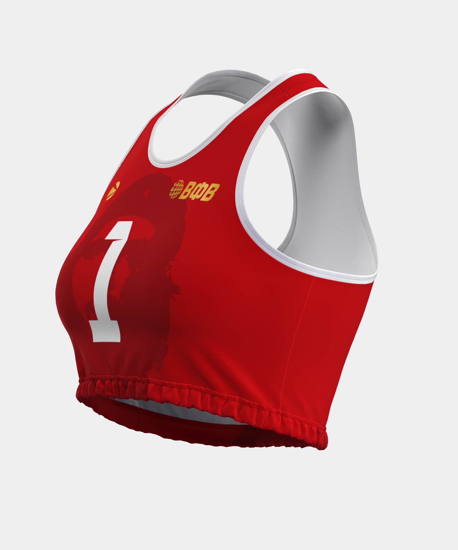 Топ женский игровой для пляжного волейбола "Эрнесто Че Гевара" 3XL (красный, №1) арт. BW1/1