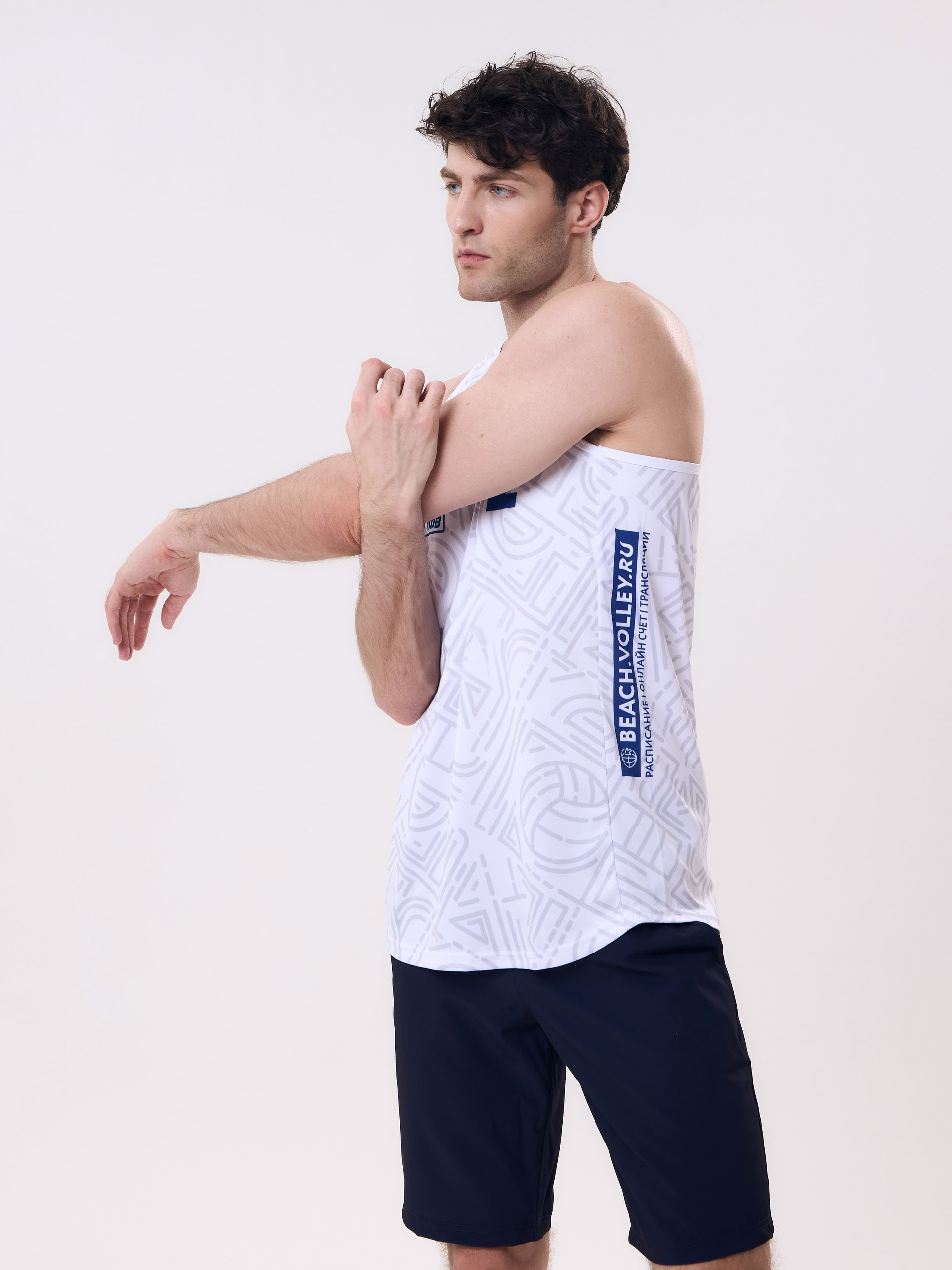Майка игровая мужская для пляжного волейбола 3XL (белый, №2) арт. B1
