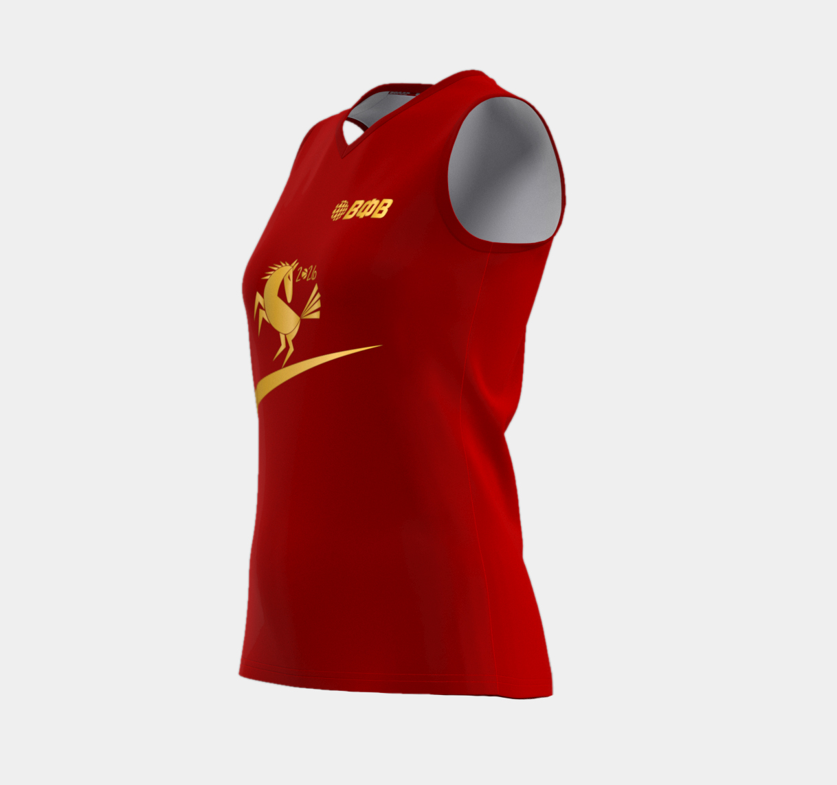 Майка игровая женская для классического волейбола "Год лошади" 5XL (красный) арт. V20W/1