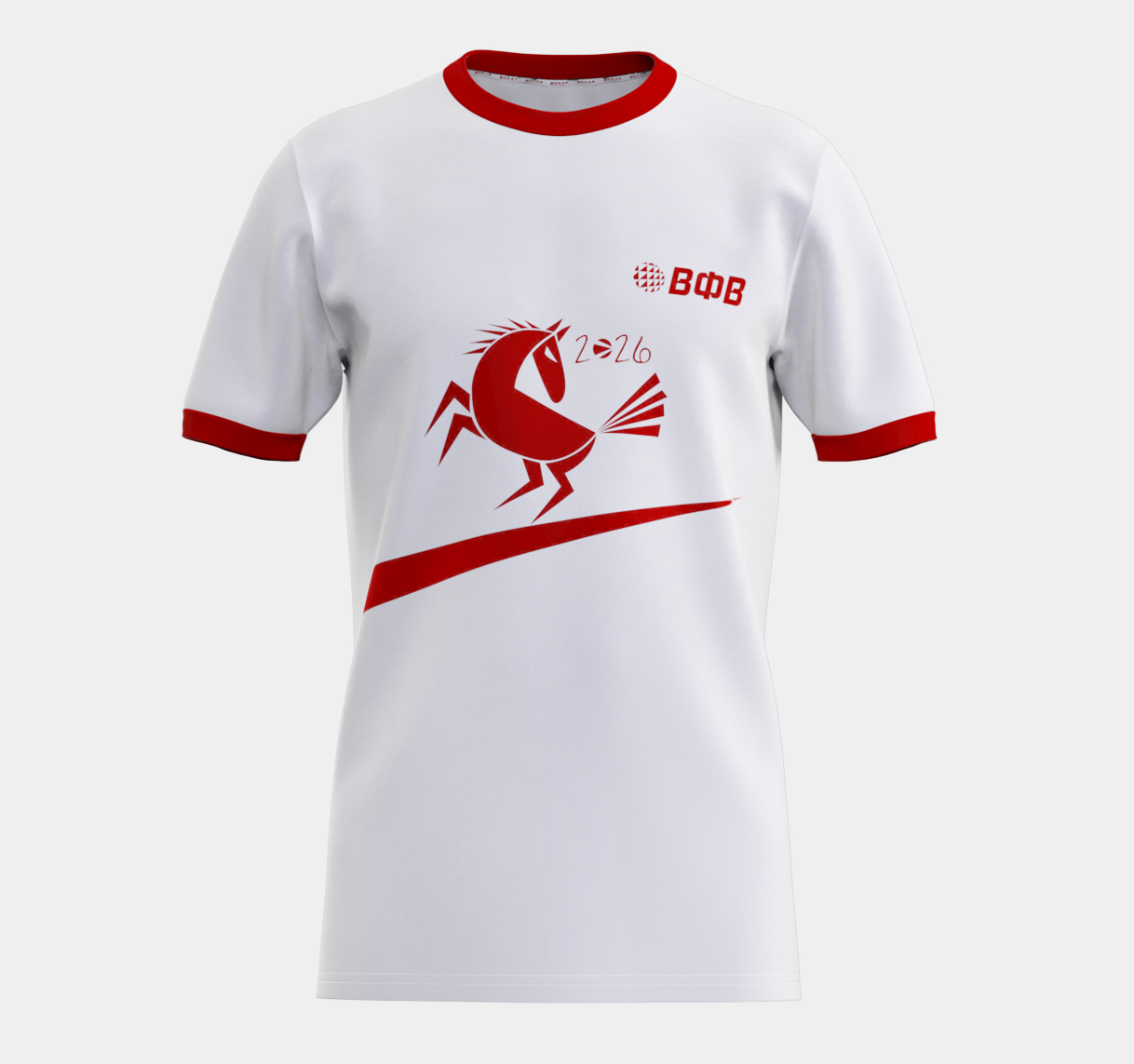 Футболка игровая мужская для классического волейбола "Год лошади" 3ХL (белый) арт. V102MO/1