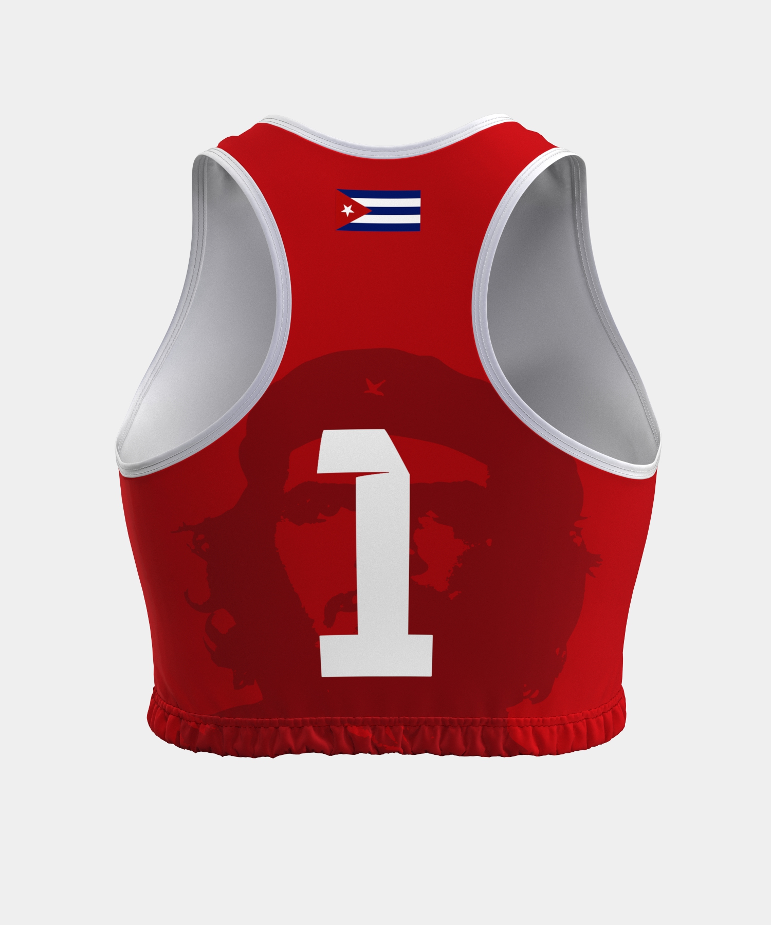 Топ женский игровой для пляжного волейбола "Эрнесто Че Гевара" 3XL (красный, №1) арт. BW1/1