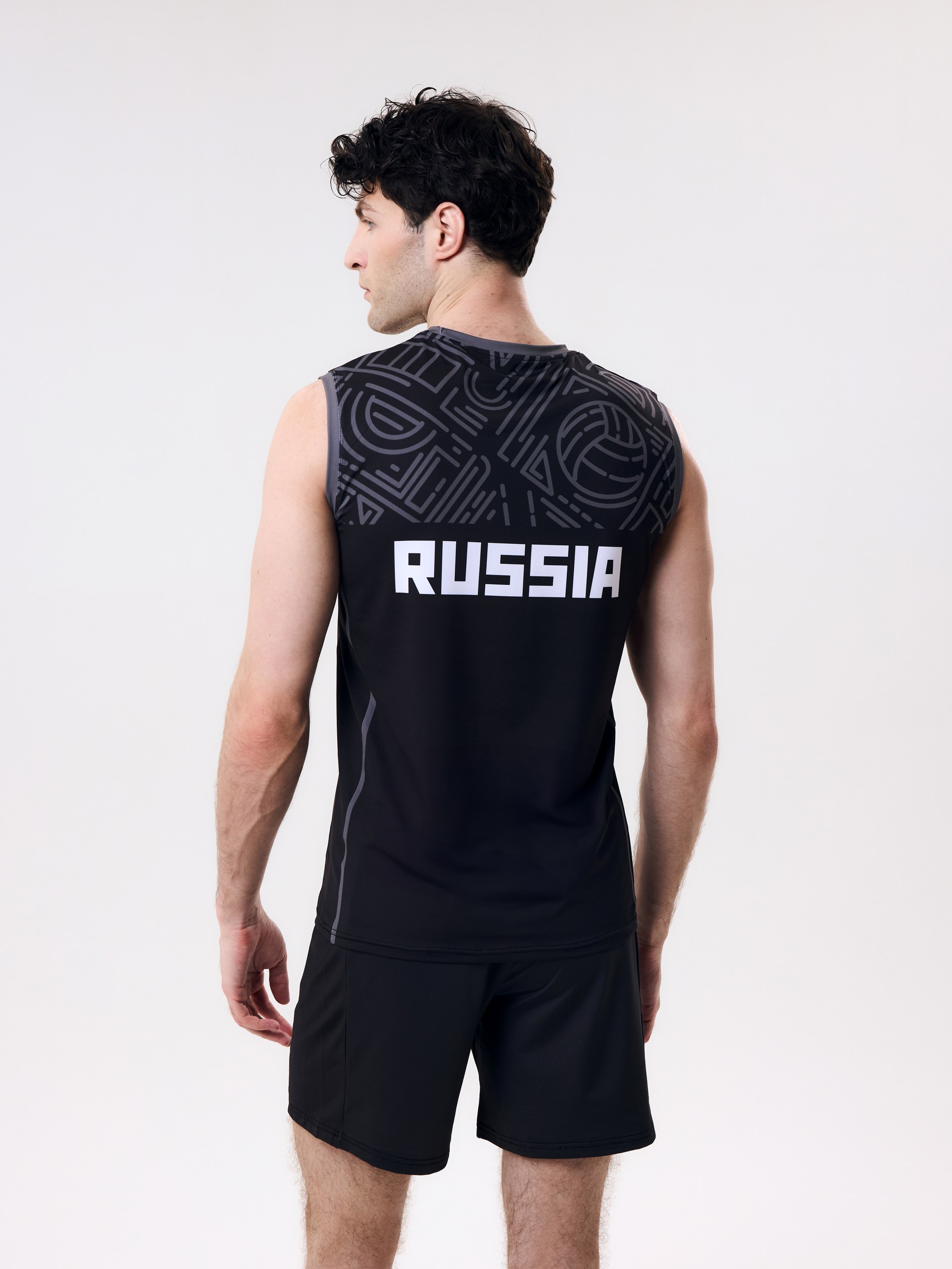 Майка тренировочная мужская для классического волейбола XL (чёрный) V140MO