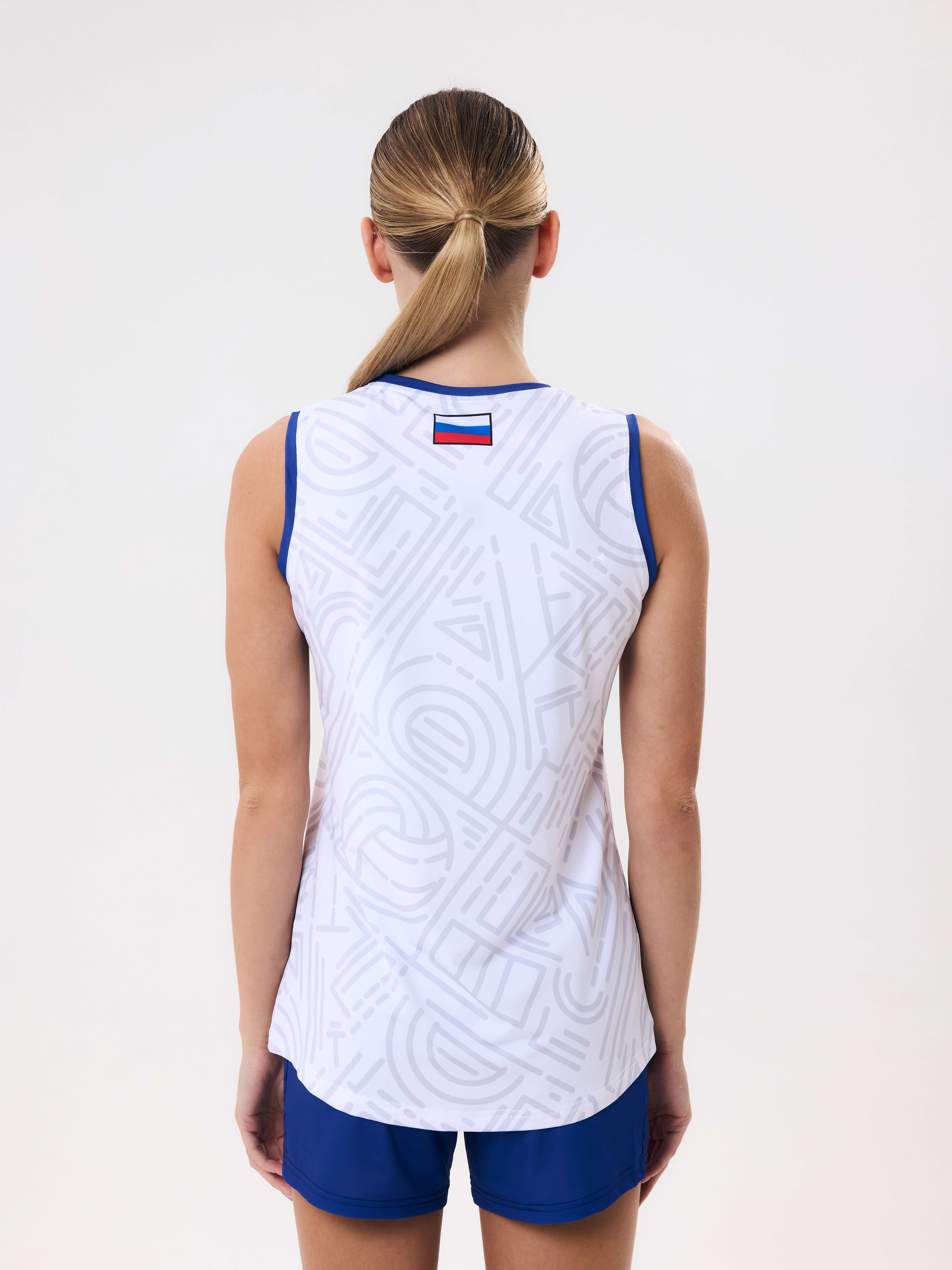 Майка игровая женская для классического волейбола 2XL (белый) V20W