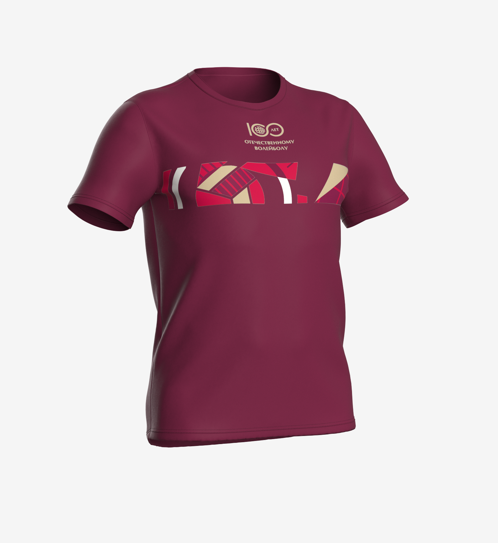 Футболка "100 лет Отечественному волейболу" (2XL, маджента) арт. 100-3