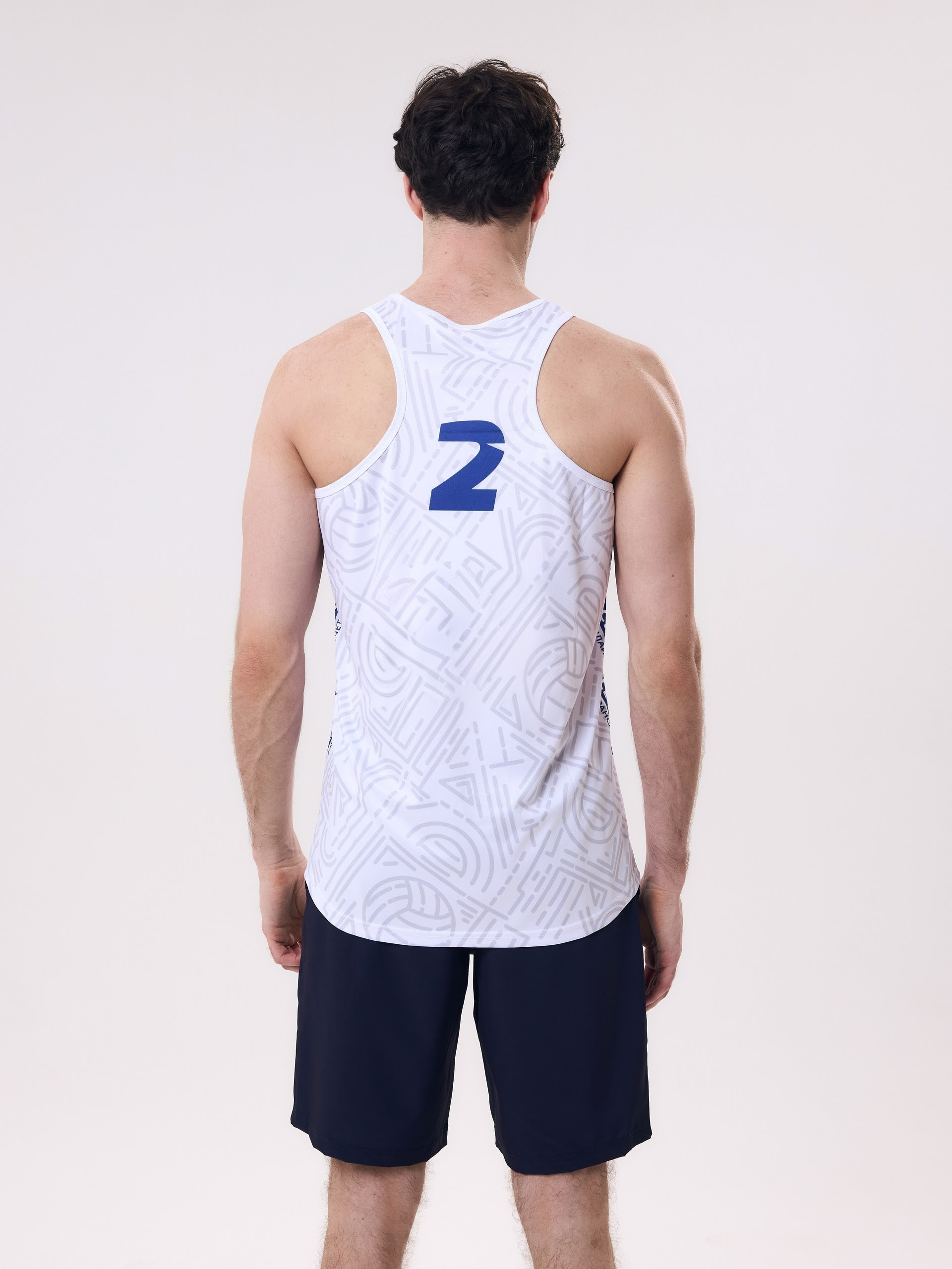 Майка игровая мужская для пляжного волейбола 3XL (белый, №2) арт. B1