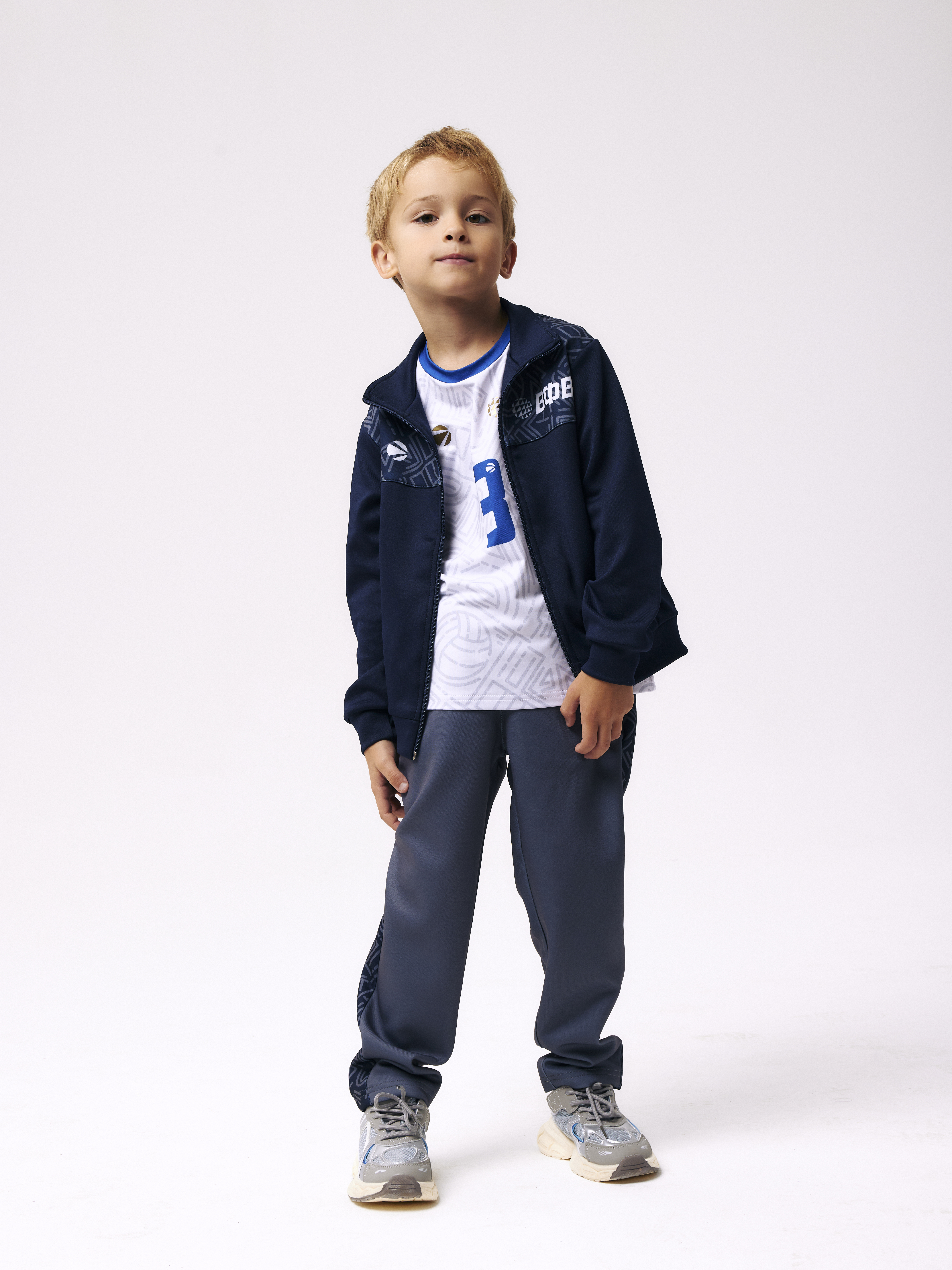 Толстовка на молнии без капюшона для мальчика и девочки 158 (темно-синий) Ch-431