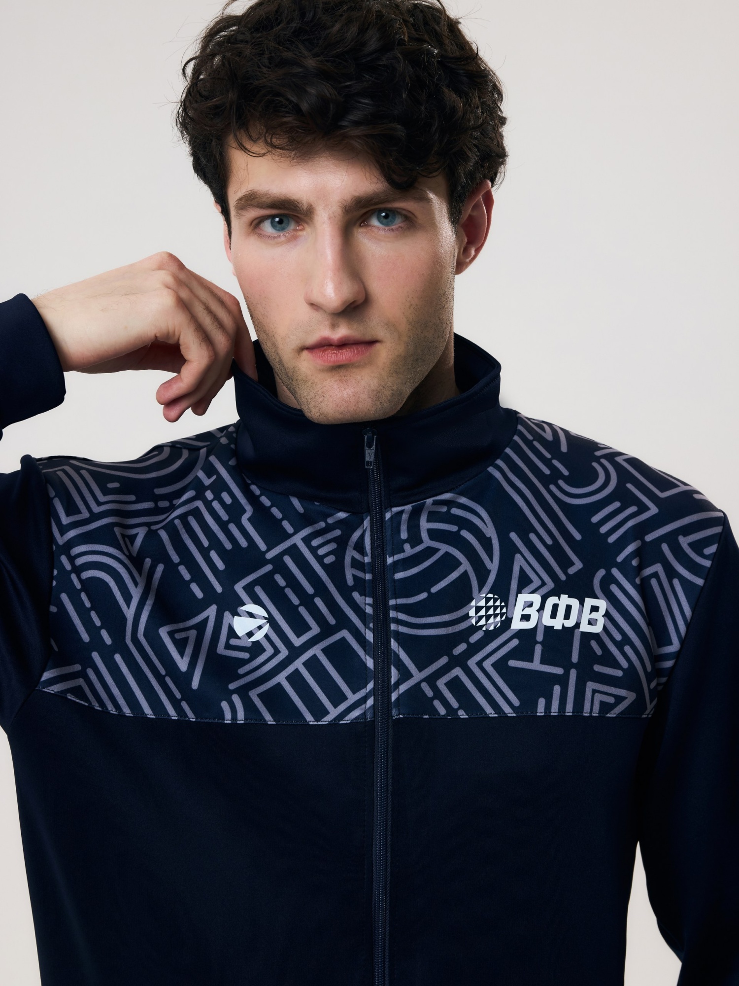 Толстовка мужская на молнии без капюшона 5XL (тёмно-синий) арт. 431