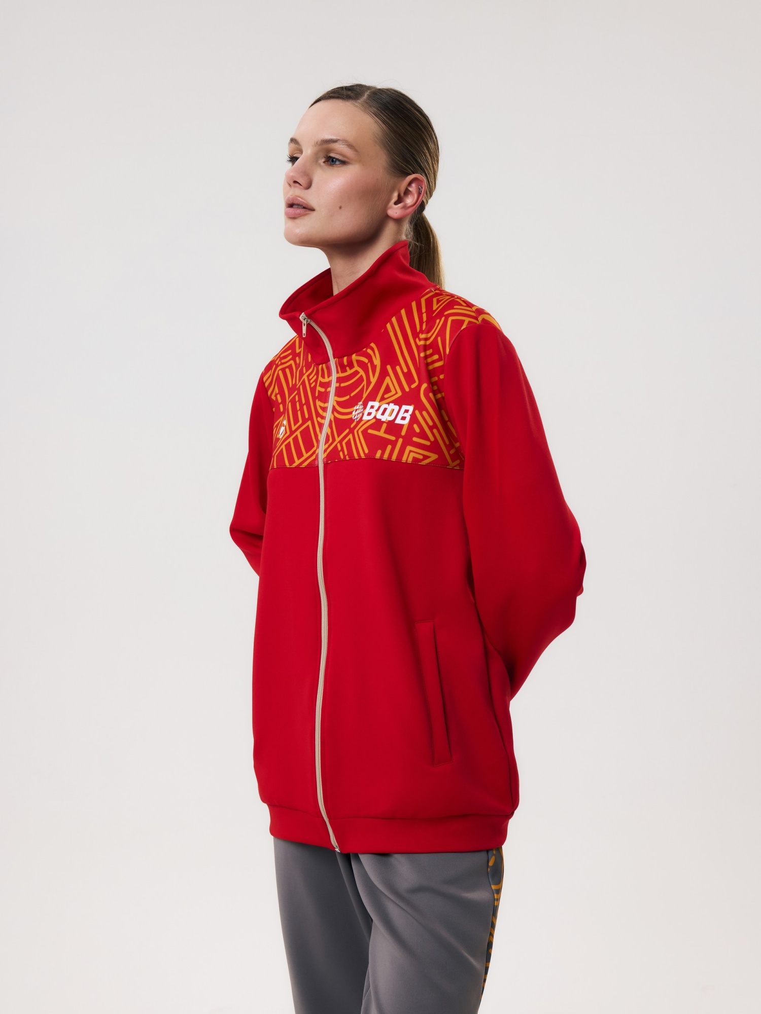 Толстовка на молнии без капюшона женская