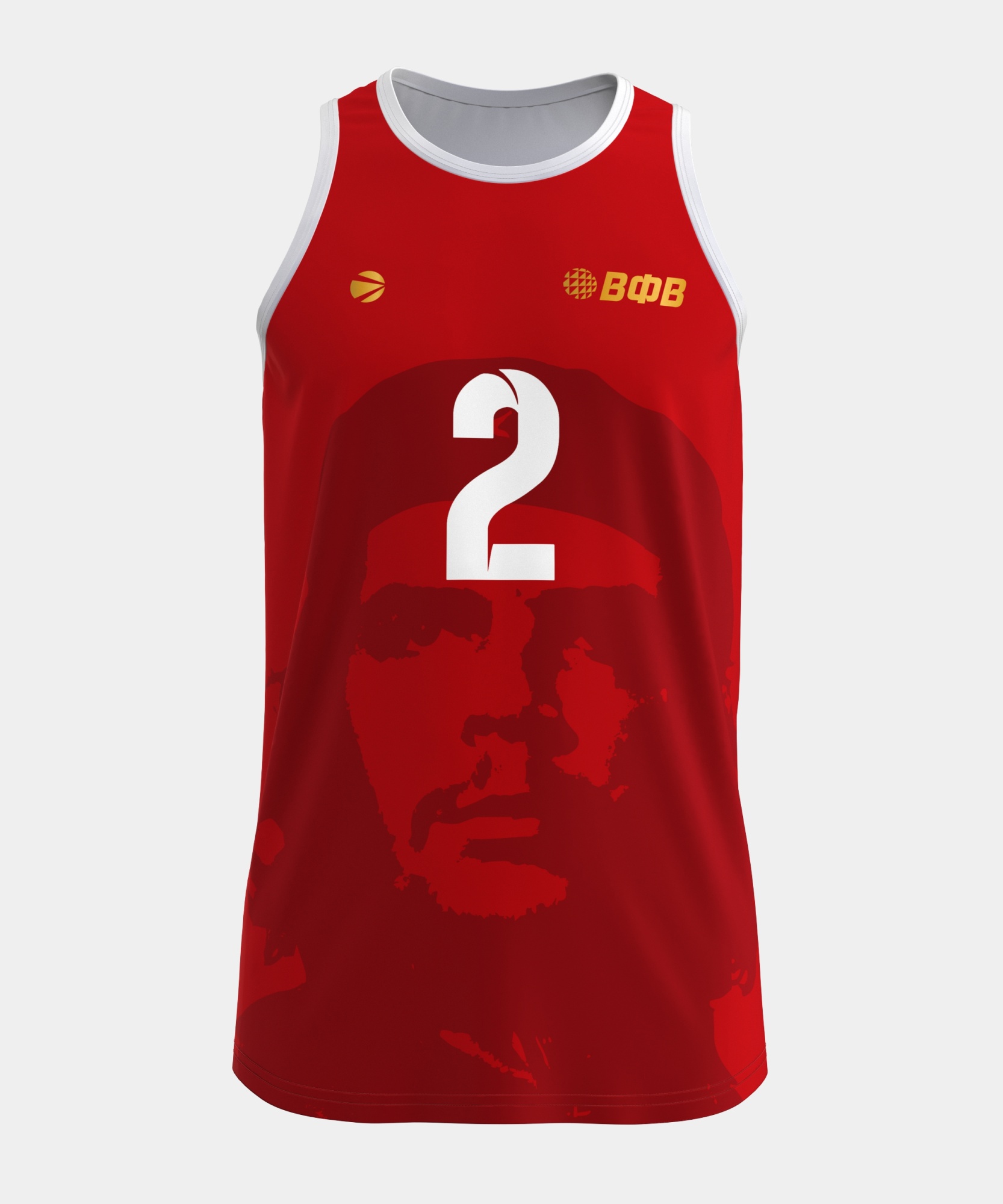 Майка игровая мужская для пляжного волейбола "Эрнесто Че Гевара" 5XL (красный, №2) арт. B3/1