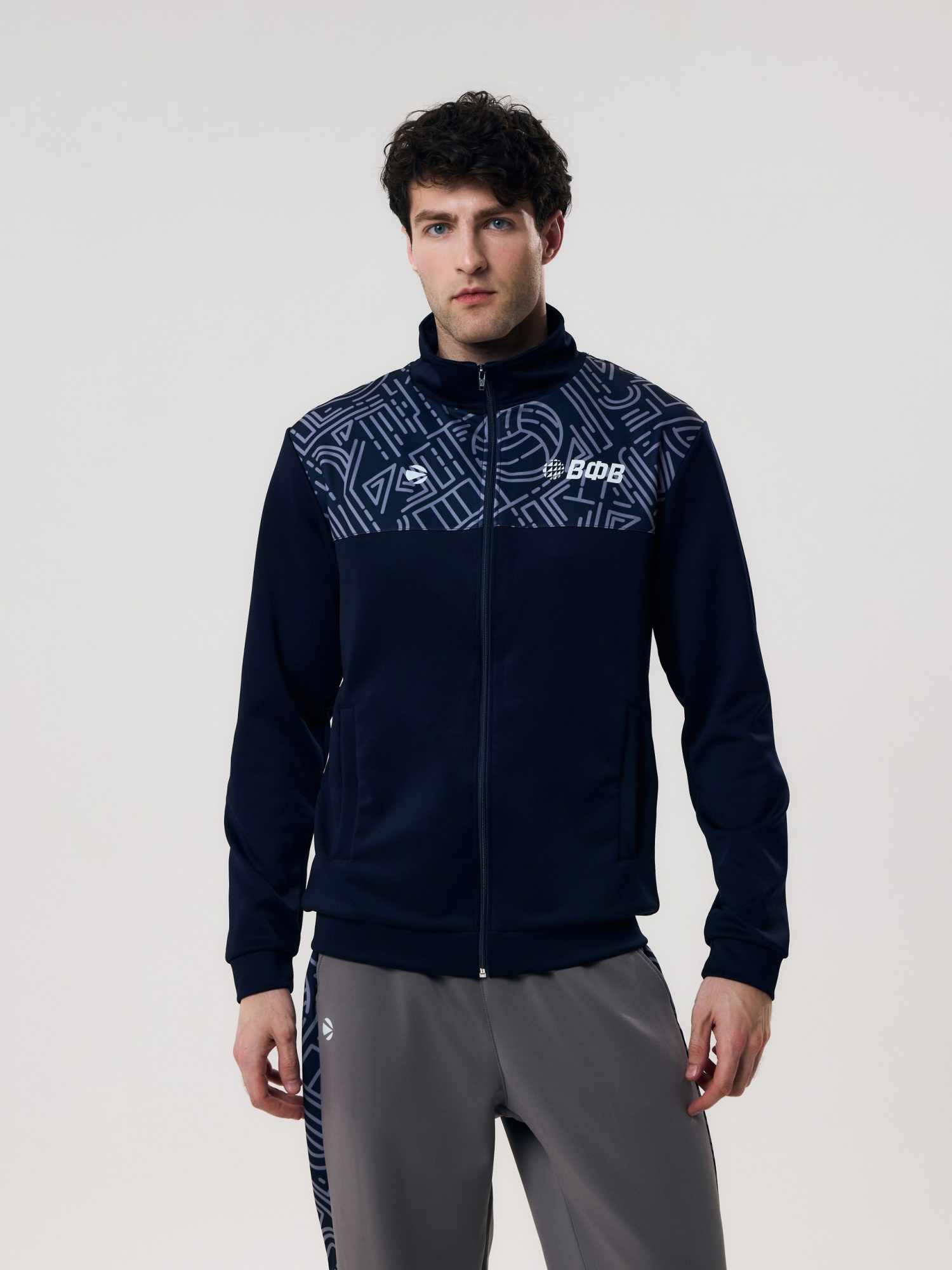 Толстовка на молнии без капюшона мужская