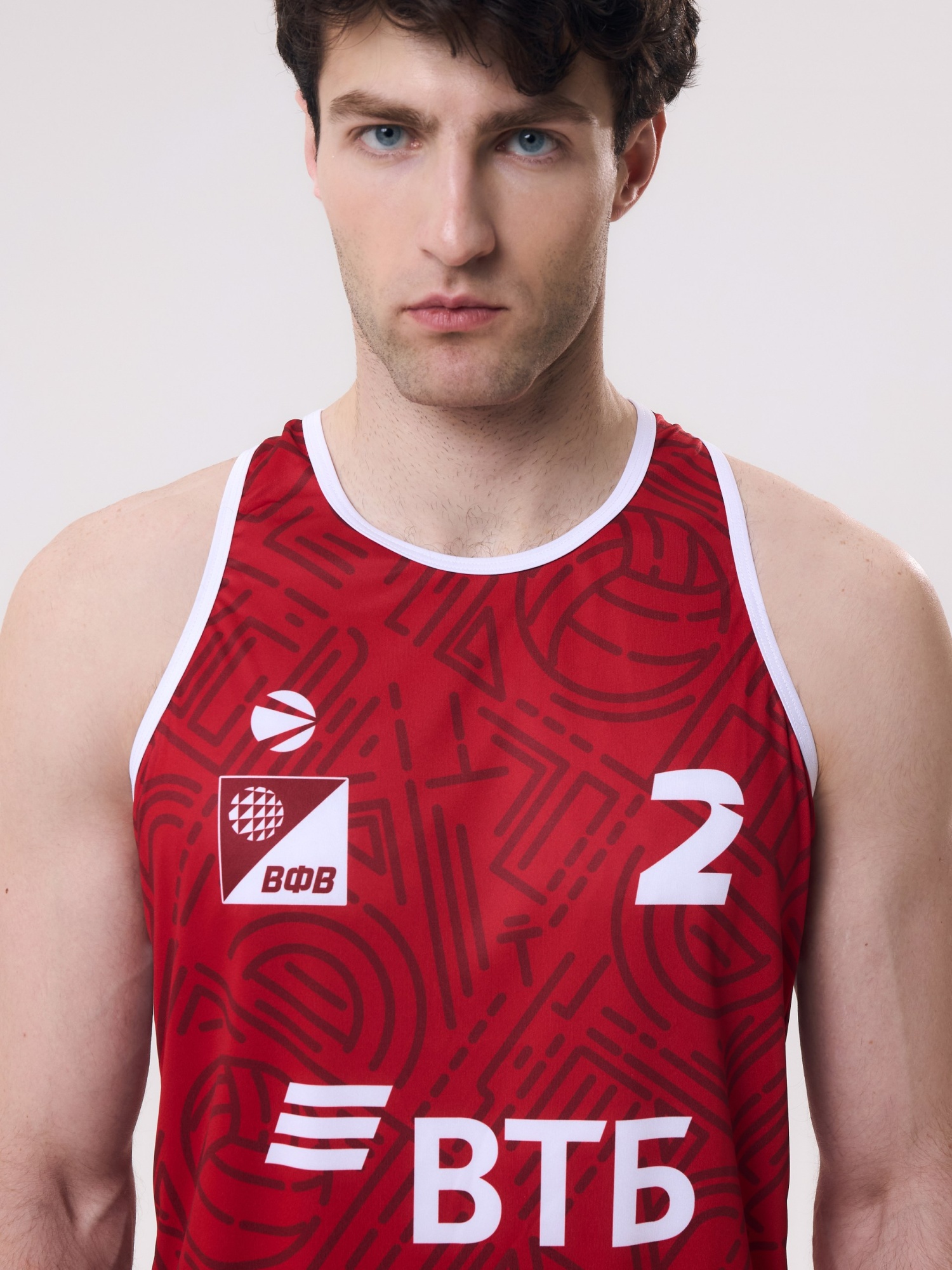 Майка игровая мужская для пляжного волейбола 3XL (красный, №2) арт. V-2/24