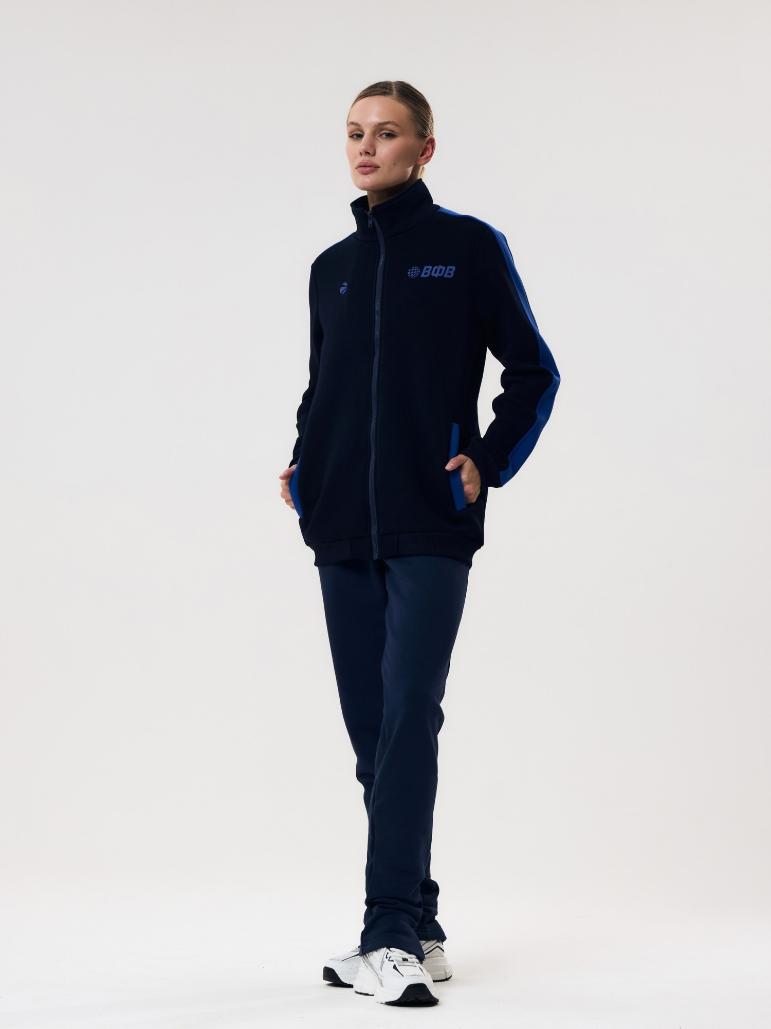 Толстовка с начёсом на молнии женская Волар 3XL (тёмно-синий) арт. 418W